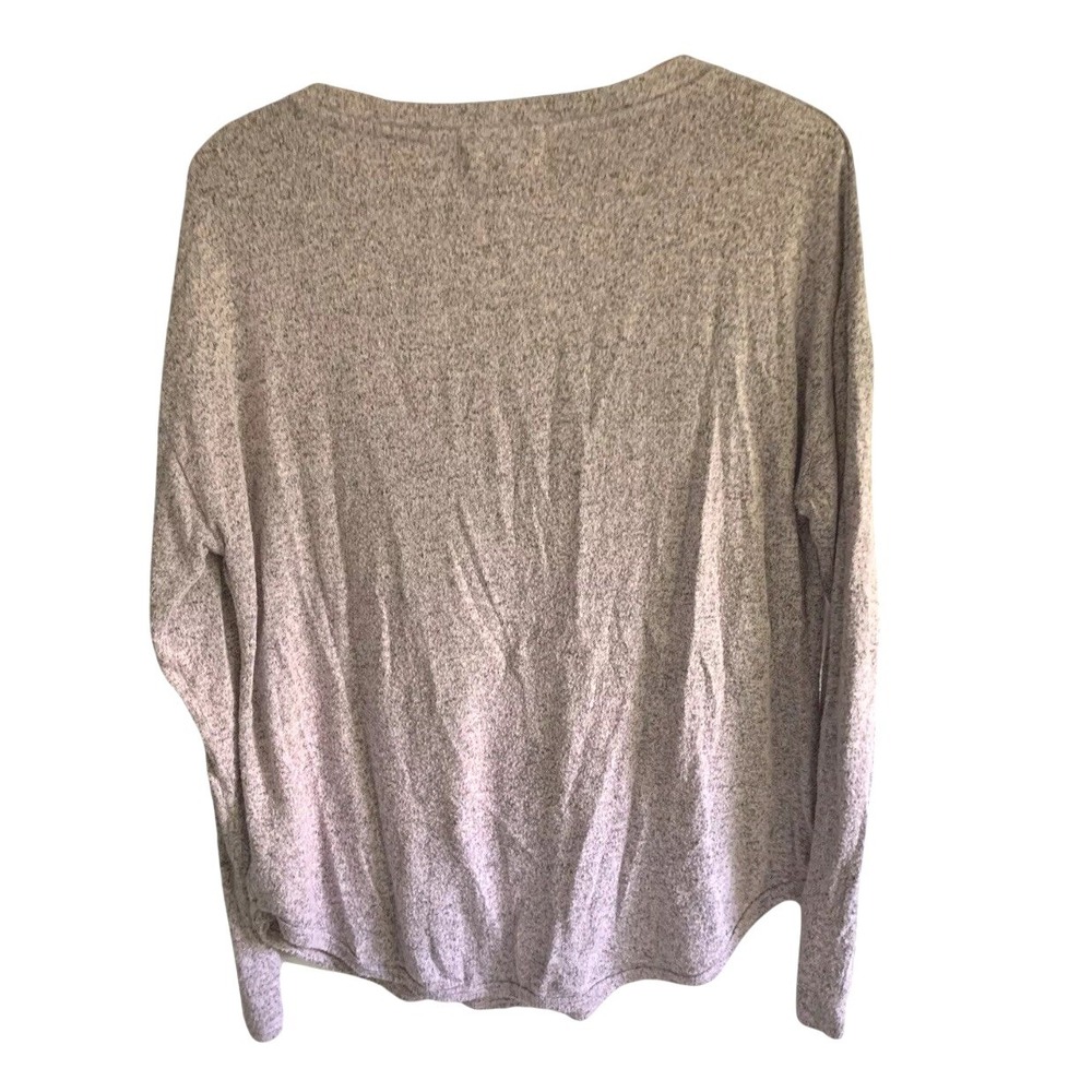 No Frills Top Womens XL Purple Marled V-Neck Long Sleeve Loungewear Cozy Basic - Picture 2 of 7